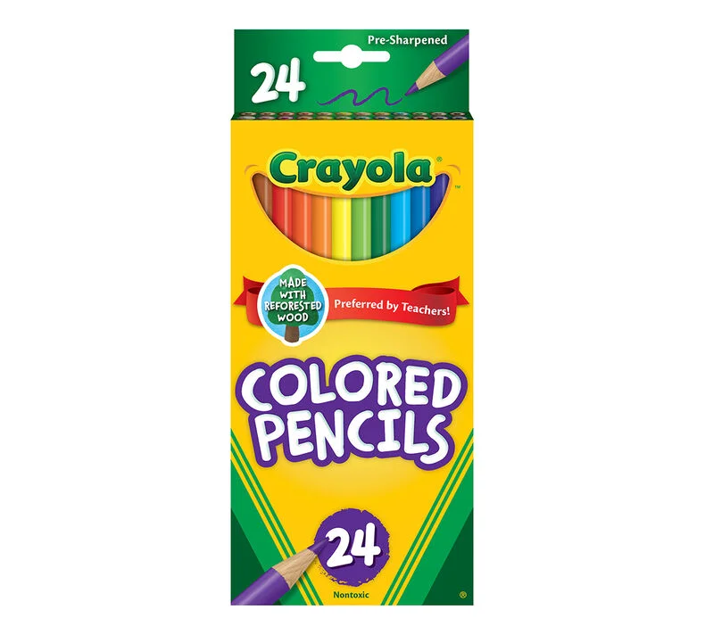 Crayola Colored Pencil Set, Assorted Colors, 24 Count (Crayola)