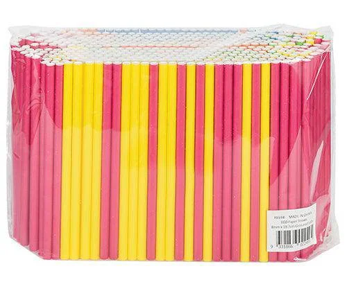 ECO Paper Straws 8mm x 19.7cm Coloured Pack of 500