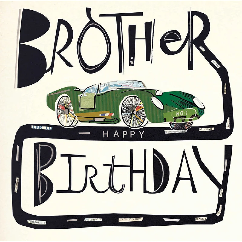 Happy Birthday Brother Art Deco Birthday Greeting Card