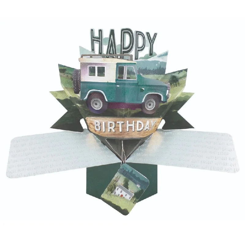 Happy Birthday Jeep Pop-Up Greeting Card