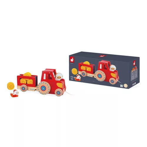 Janod Wooden Farm Pull-Along Tractor