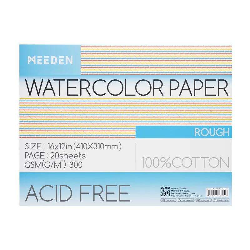 MEEDEN 16x12" Rough Watercolor Paper Pad 20 Sheets