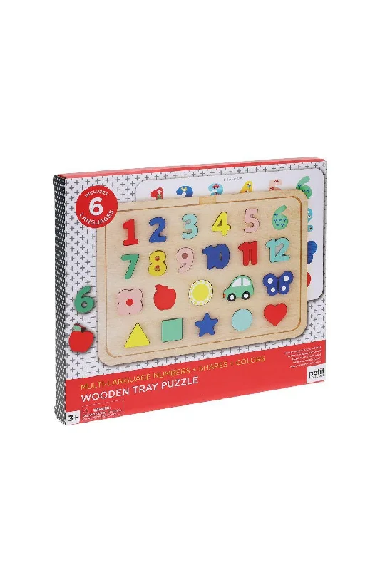 Wooden Tray Puzzle - Numbers, Shapes, Colors