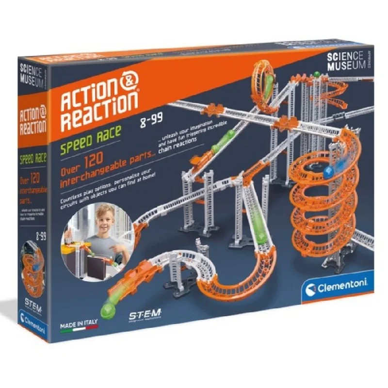 Clementoni - Action and Reaction: Speed Race Marble Run