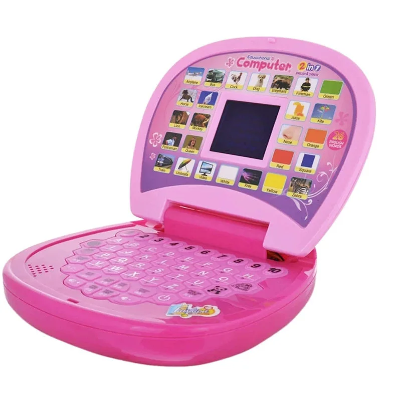 Apple Shape Educational Tablet Toy (Early Educational Learning Machine Toys) - Pink