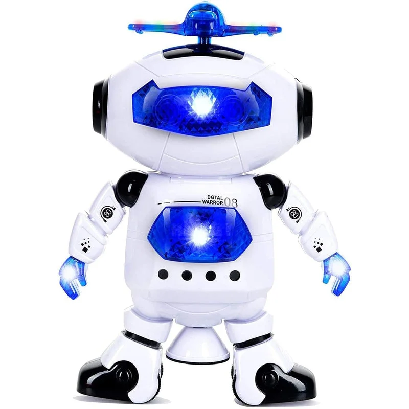 360° Spinning Dancing Robot Toy with LED Light and Music (Battery Exclude)