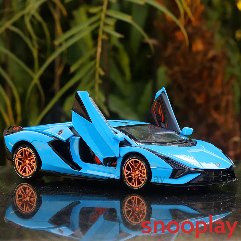 Diecast Car (2404) Resembling Lamborghini Aventador Car 1:24 Scale Model - Light & Sound (Assorted Colours)