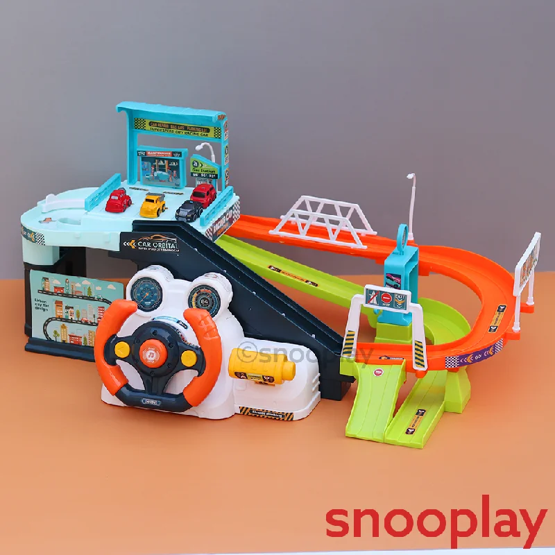 Electronic & Manual Urban Rail Transit Track Set with Steering Wheel & 4 Cars