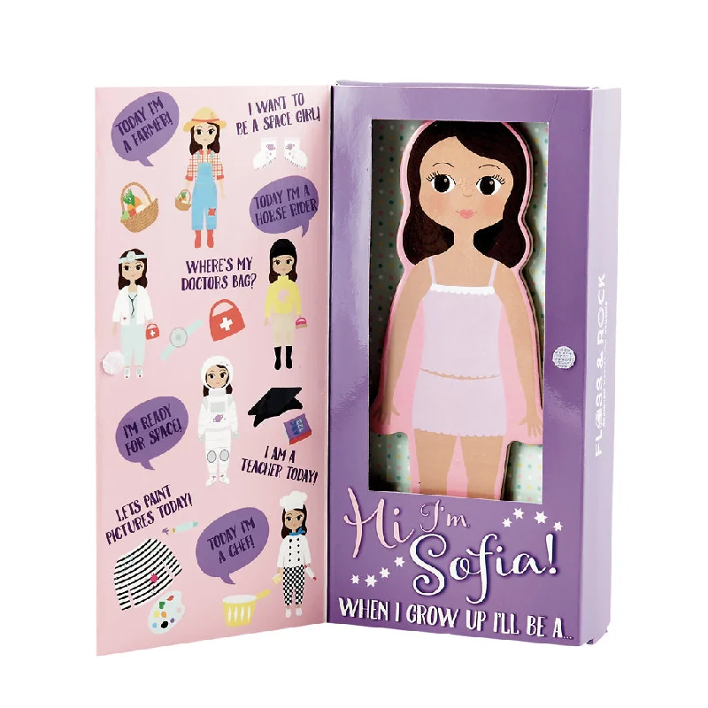 Floss & Rock Wooden Magnetic Dress Up Doll - Sofia