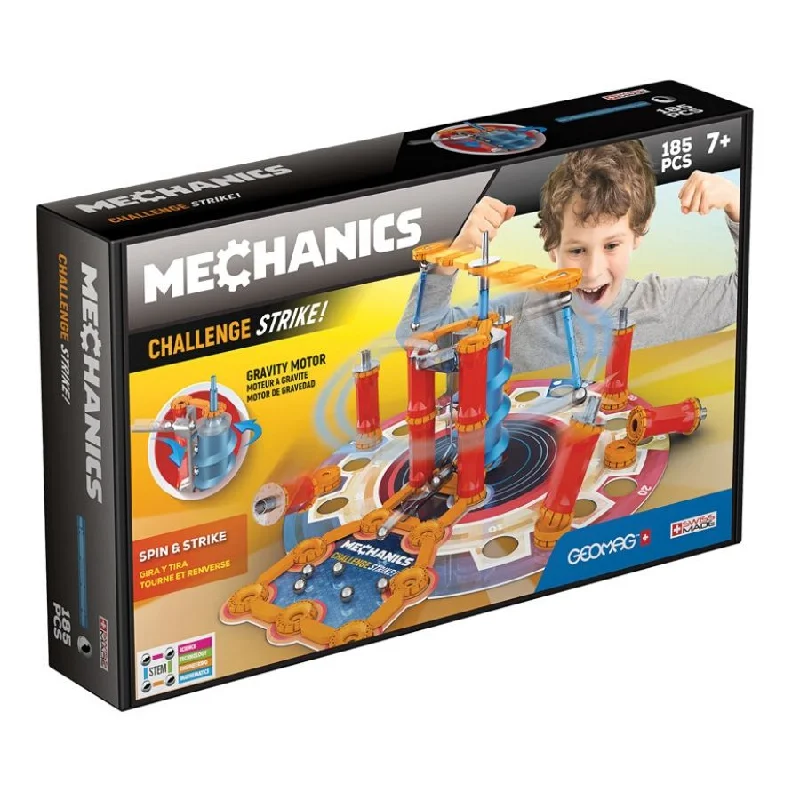 Geomag - Mechanics Challenge Strike! Spin and Strike Game and Construction Toy