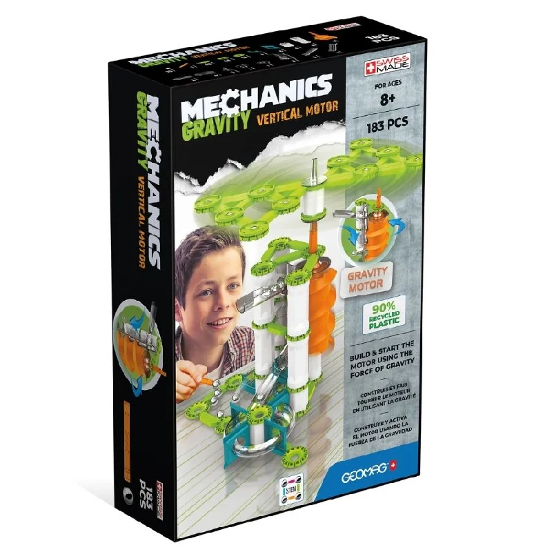 Geomag - Mechanics Gravity Recycled: Vertical Motor Recycled Plastic 183 Pieces