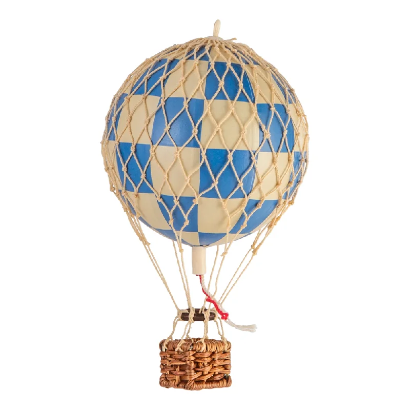 Hot Air Balloon Mobile • Small Checkered Blue