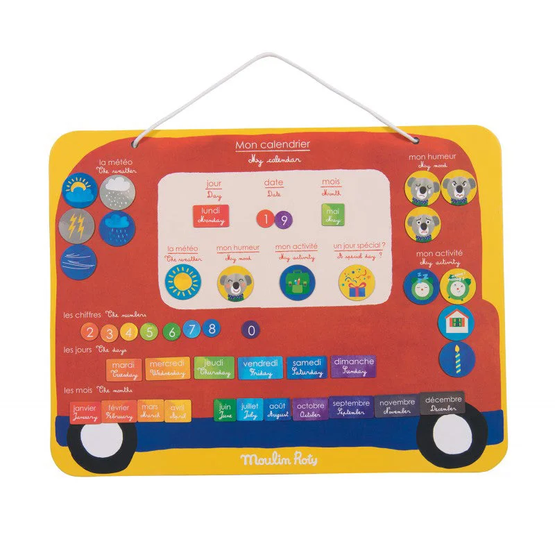 Moulin Roty Les Popipop Magnetic Board for Tasks Learning