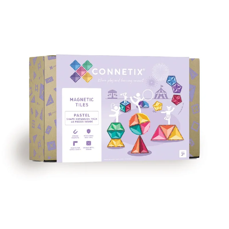 Pastel Shape Expansion Pack 48 pc - Connetix Tiles