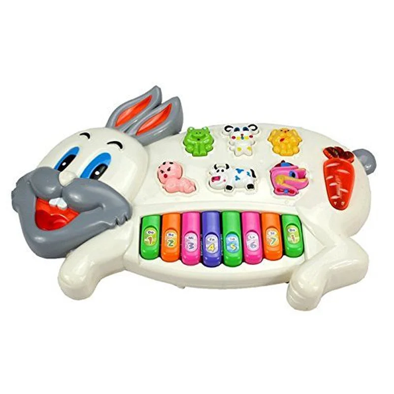 Rabbits Musical Piano with 3 Modes (Animal Sounds, Flashing Lights & Wonderful Music) - Battery Not Included