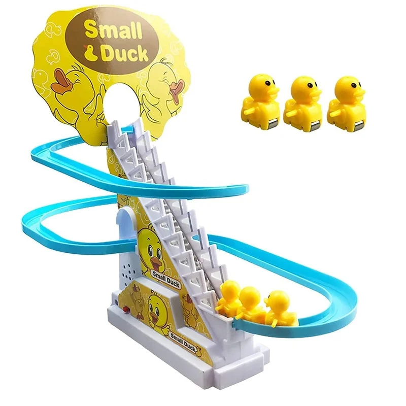 Small Ducks Chasing Race Climbing Track Game Set with 3 Ducklings LED Flashing Lights & Musical Toy