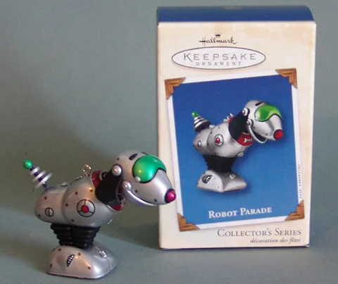 Tin Robot Parade Space Dog Christmas Ornament