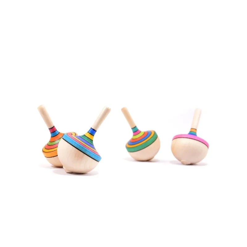 Traditional Striped Spinning Top - Wooden Spinning Top - Mader