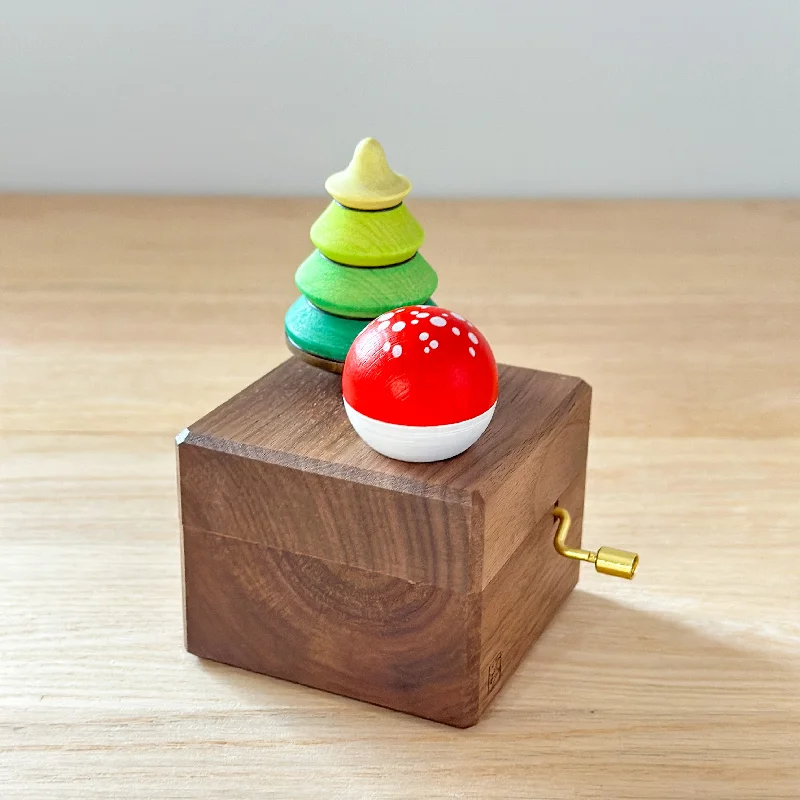 Wooden Forest Music Box - Spinning Tops with Stand - Mader