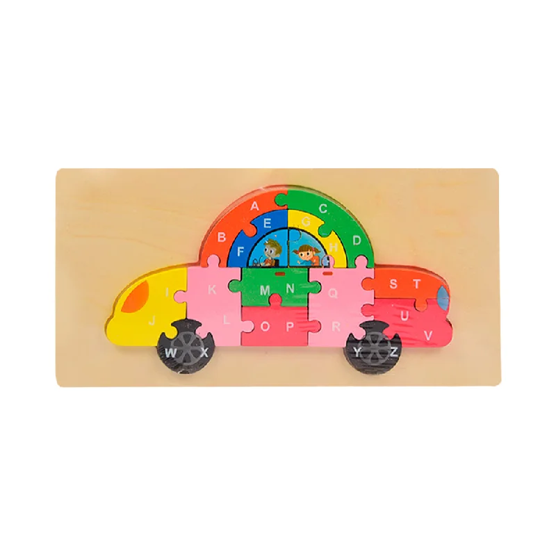 WOODEN PUZZLE BOARD ABC CAR Z.B