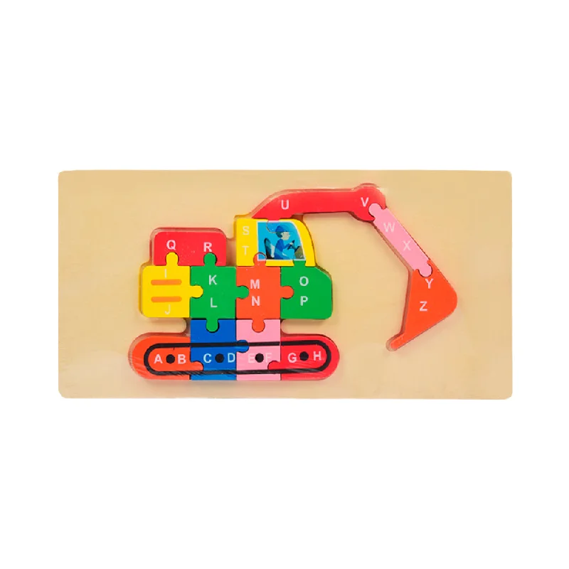 WOODEN PUZZLE BOARD ABC CRANE Z.B