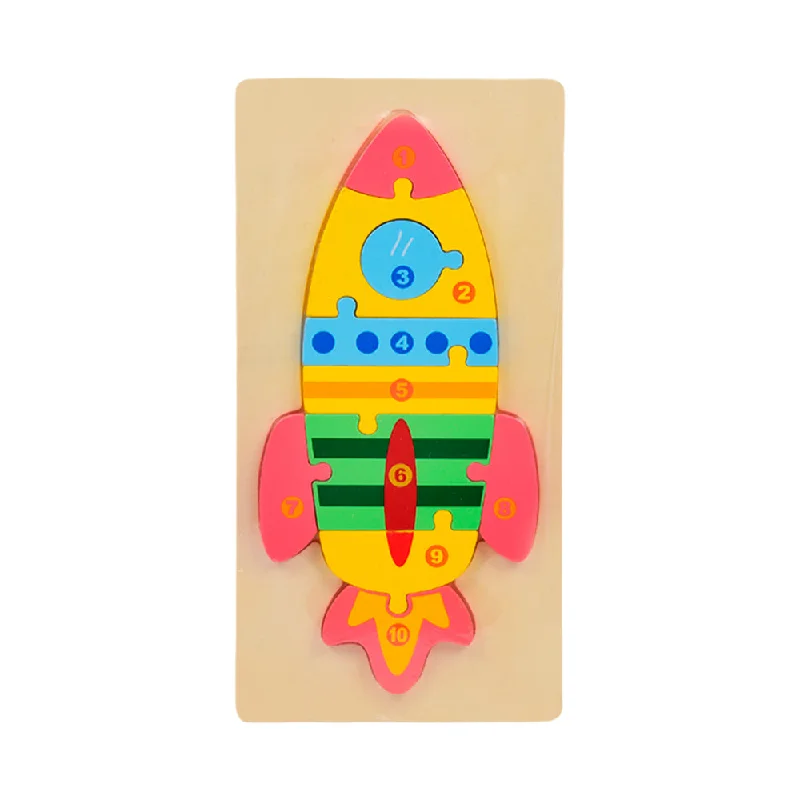 WR WOODEN PUZZLE ROCKET 123