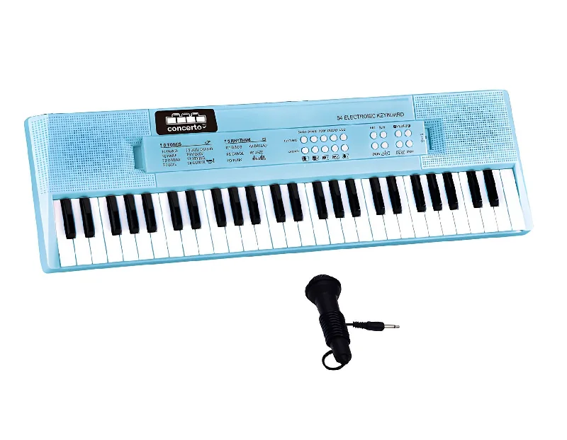 Reig 54 Keys Electronic Keyboard with Microphone - Colour Blue