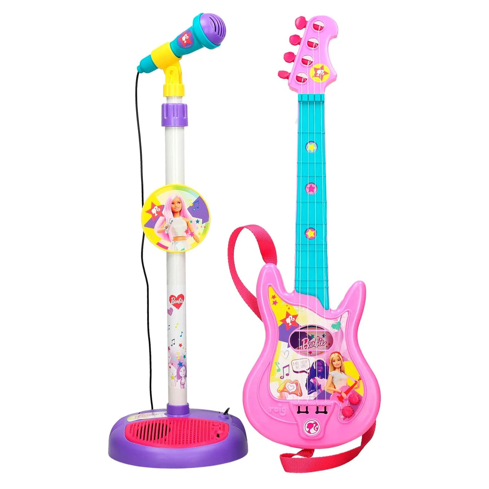 REIG Barbie Mattel Microphone and Guitar